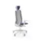 Profim AccisPro 151SFL ergonomiška biuro kėdė su baltu rėmu ir P63PU porankiais, galinis–šoninis vaizdas – šviesiai pilka