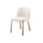 LEA DELUX kėdė iš MIDJ baltos spalvos audiniu su medinėmis kojelėmis, modernus dizainas.