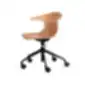 INCLASS Loop 3D Wood kėdė šviesios medienos spalvos su juodu pasukamu pagrindu ir ratukais